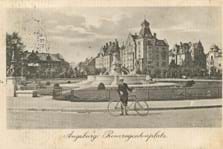 Historische Postkarte des Prinzregentenplatzes in Augsburg um 1914
