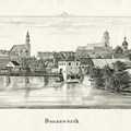 Historisches Panorama von Donauwörth um 1860