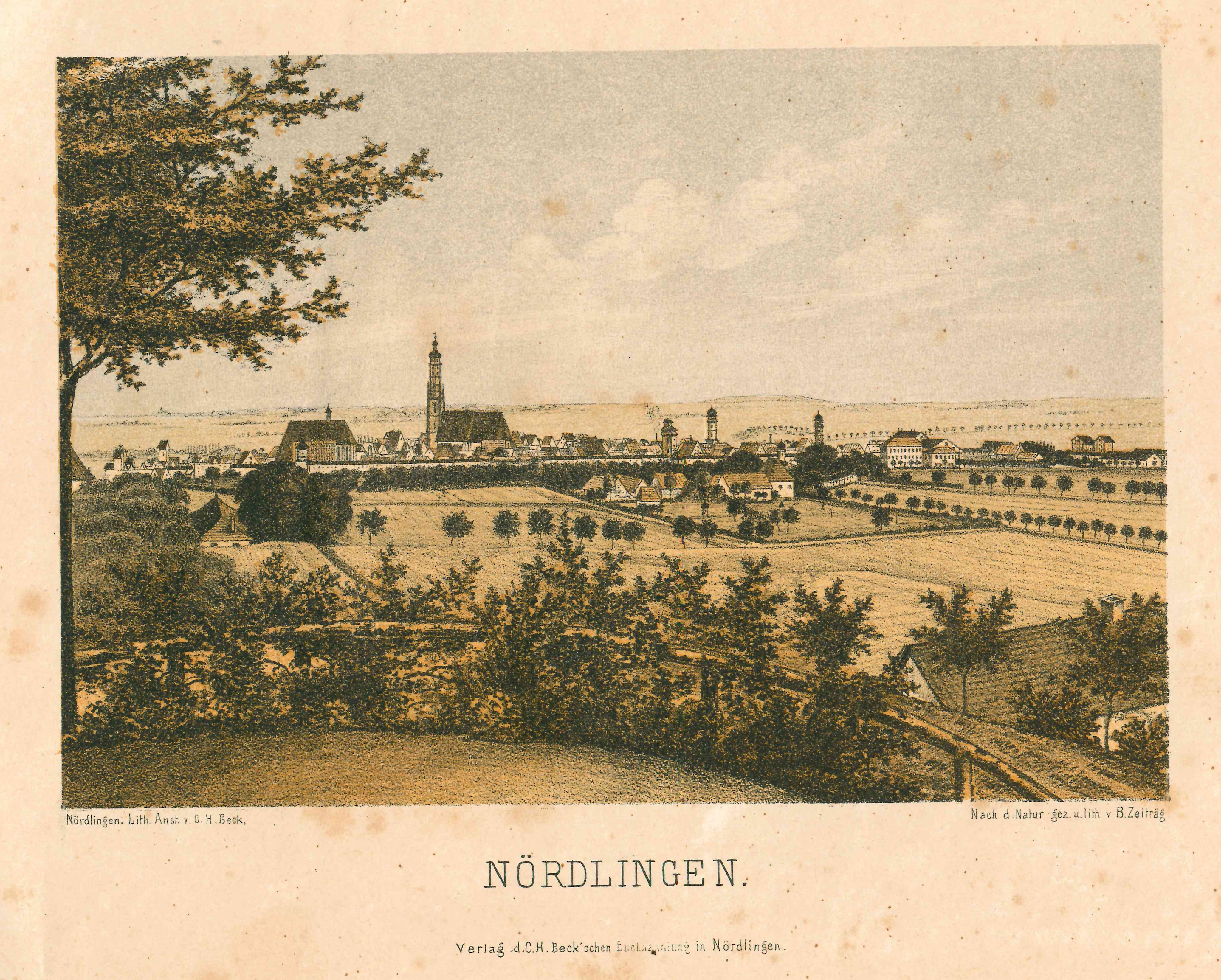 Ansichten von Nördlingen und seiner Umgebung, Lithographiealbum C. H. Beck um 1860